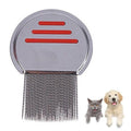 Stainless Steel Pet Flea Comb Fine Tooth Grooming Tool Red