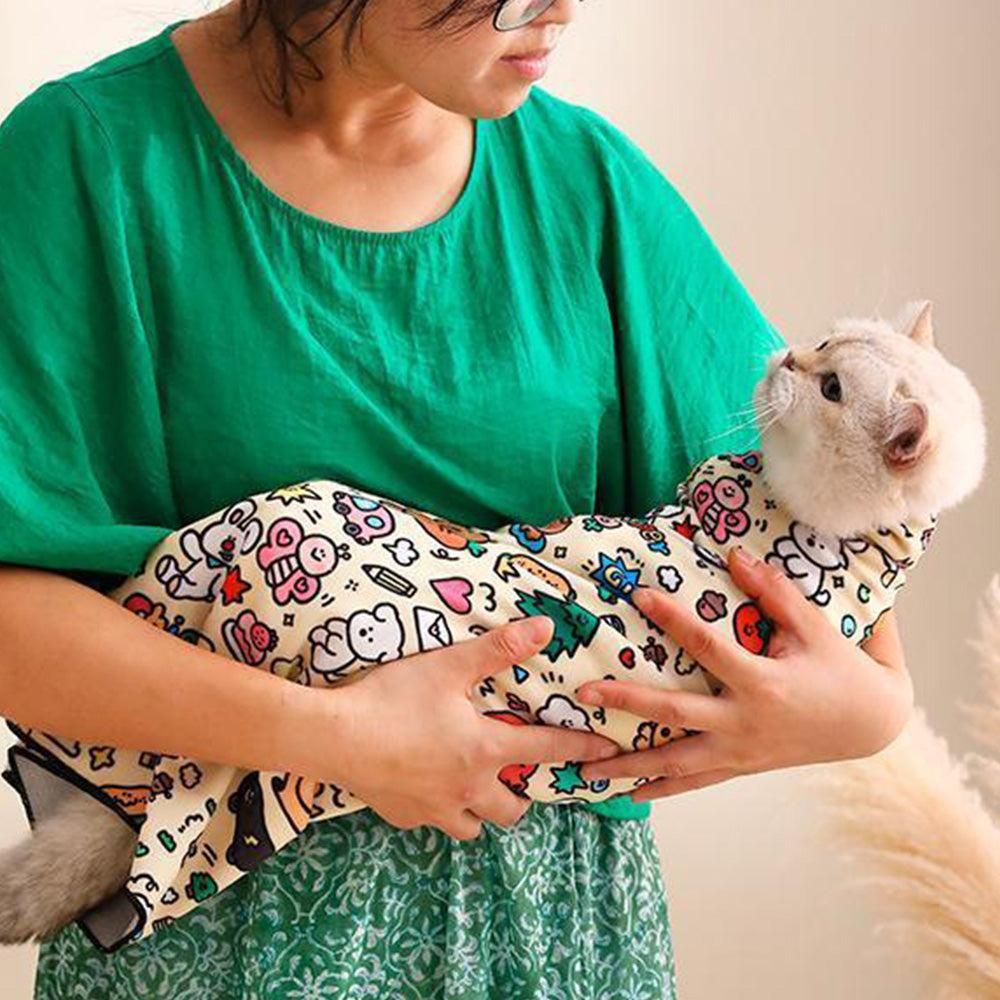 Anti-Escape Cat Grooming Wrap Mat Anti-Scratch Calming Wrap for Pet Nail Clipping Multifunctional Pet Mat - M