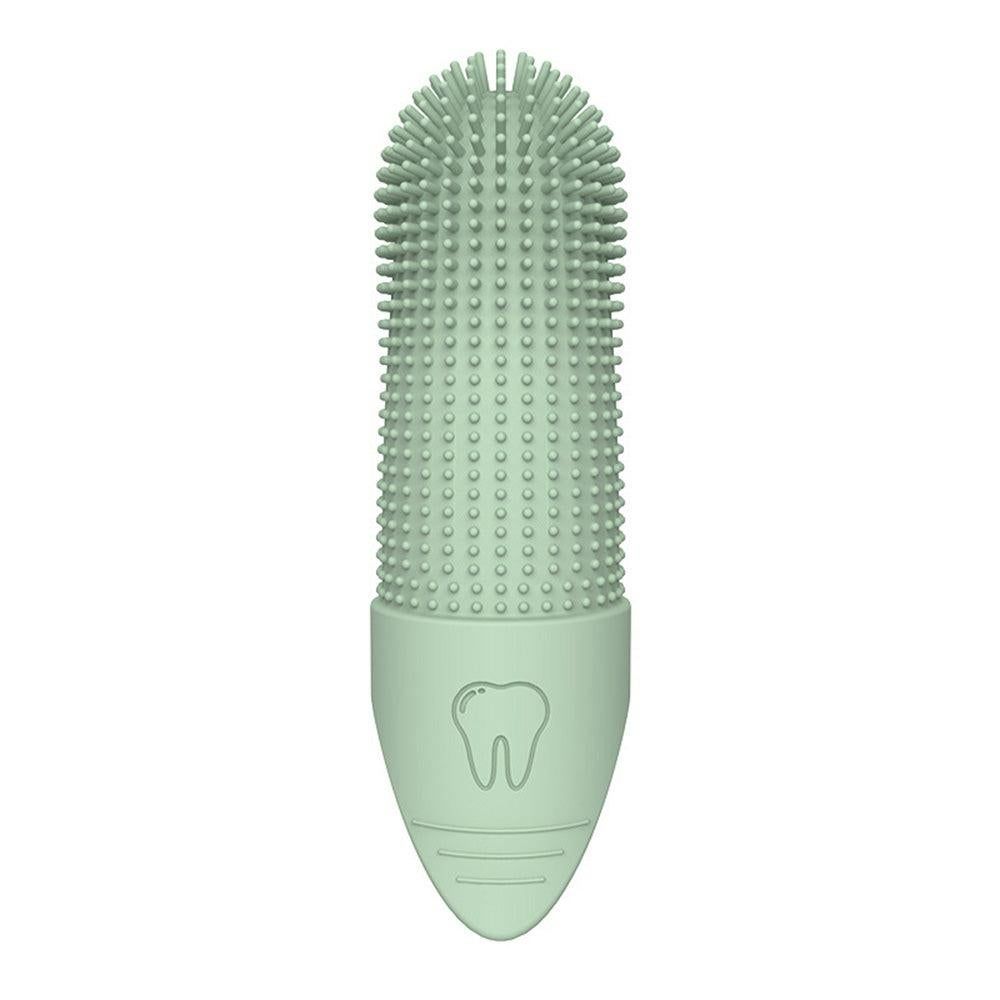 Silicone Pet Finger Toothbrush - Daily Teeth Cleaning for Cats and Dogs Green