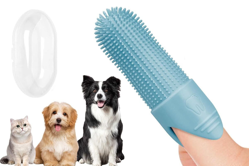 Silicone Pet Finger Toothbrush - Daily Teeth Cleaning for Cats and Dogs Green