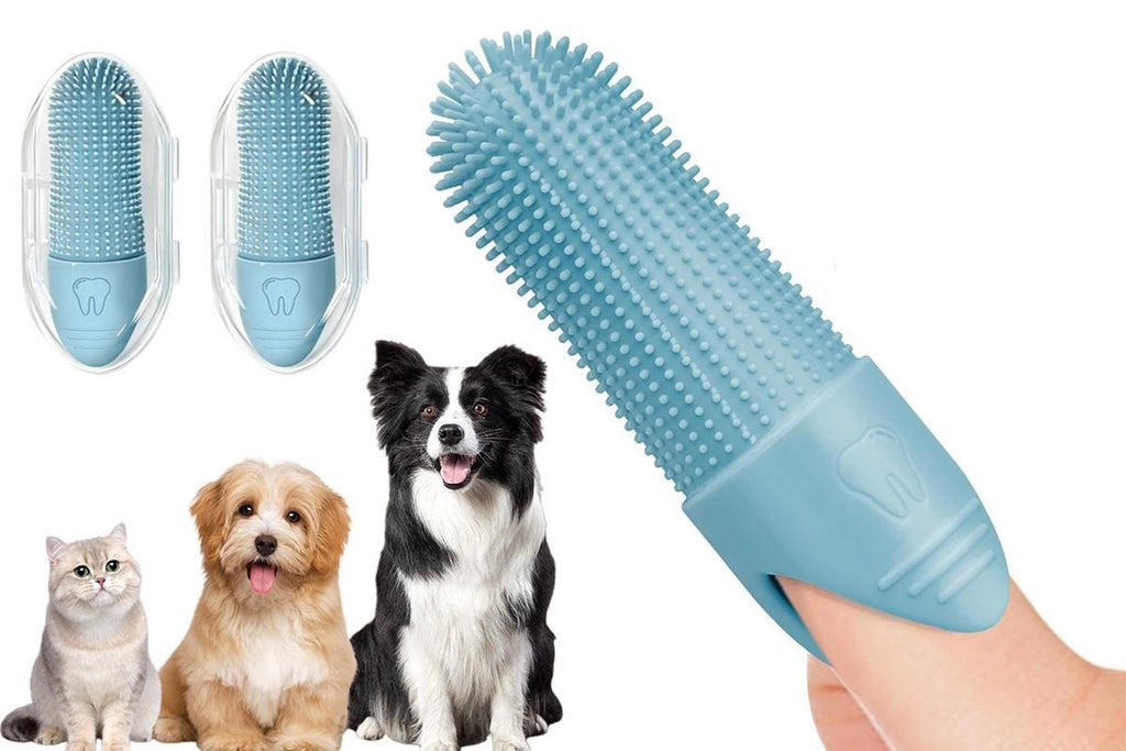 Silicone Pet Finger Toothbrush - Daily Teeth Cleaning for Cats and Dogs Green