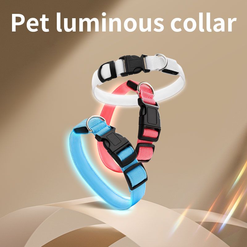 Pet LED Light-Up Collar, Large, Adjustable, USB Rechargeable, for Cats and Dogs, Nighttime Anti-Lost - Green
