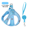 Breathable Reflective Pet Harness Set: Vest-Style Dog Harness + Leash - Blue-M