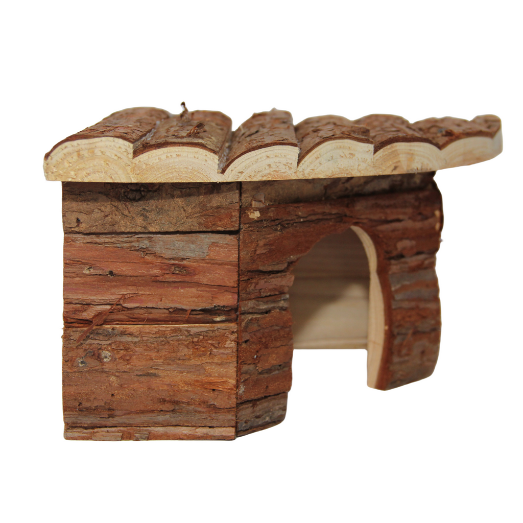 YES4PETS M Natural Wooden Hamster Mouse Gerbil Playground Rats Pets Toys Play Small Birds House Garden Decor