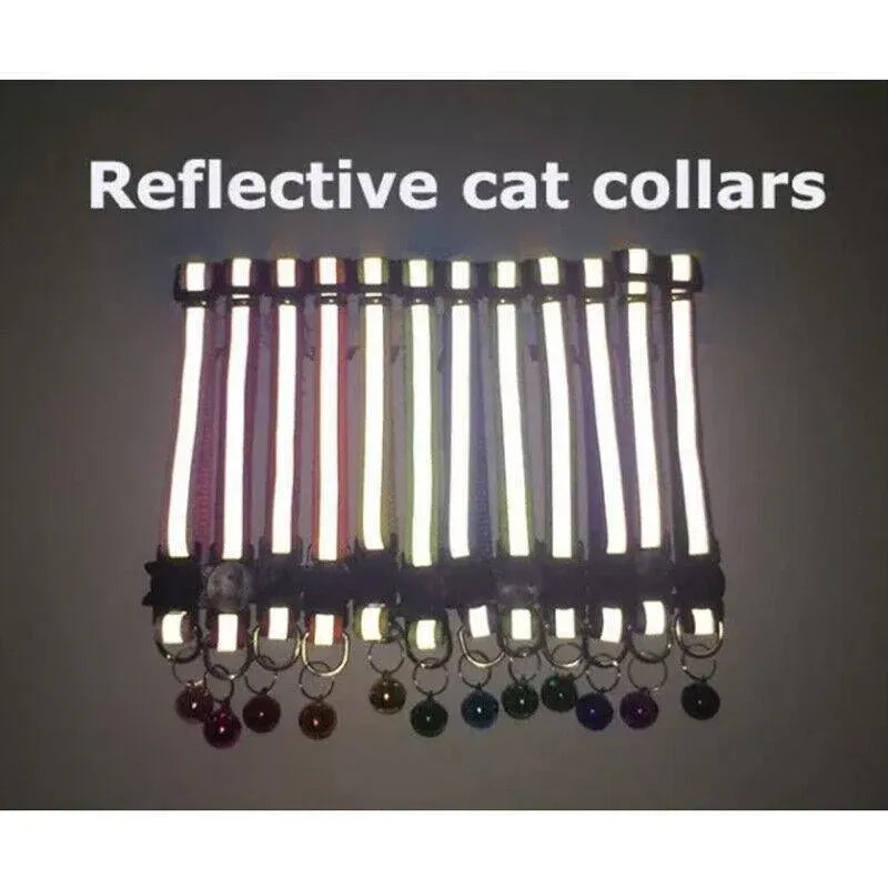 Reflective Cat Collar with Breakaway Buckle and Bell Adjustable for Small Pet Use - Light Green