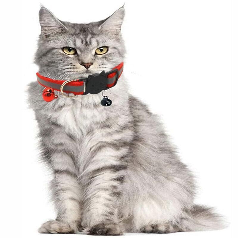 Reflective Cat Collar with Breakaway Buckle and Bell Adjustable for Small Pet Use - Light Green