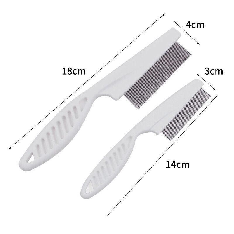 1PC Small Fine Toothed Flea Flee Metal Nit Head Hair Lice Comb with Handle - Blue