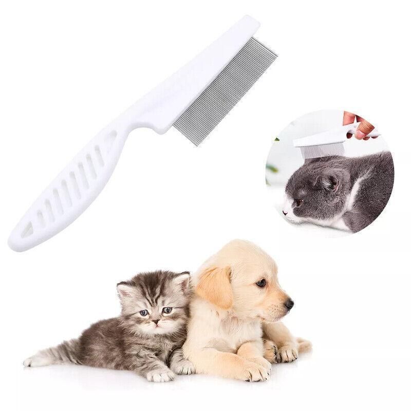 1PC Small Fine Toothed Flea Flee Metal Nit Head Hair Lice Comb with Handle - White