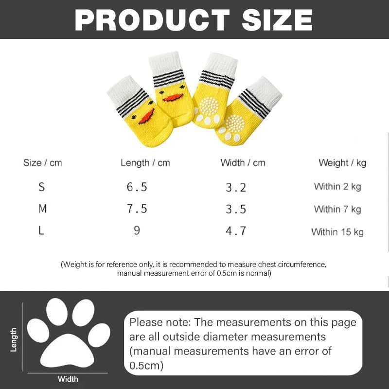 Dog Socks Non-Slip Grip Slip Anti-Slip - Puppy Cat Pet Shoes Slippers S Size - Red Mickey