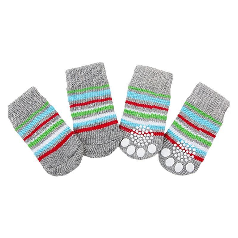Dog Socks Non-Slip Grip Slip Anti-Slip - Puppy Cat Pet Shoes Slippers M Size - Red bear