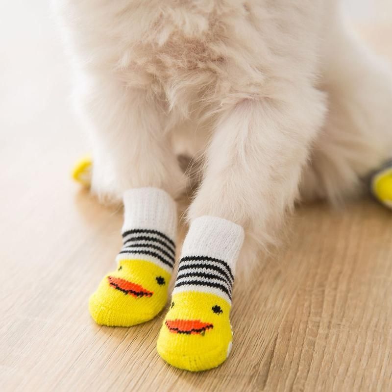 Dog Socks Non-Slip Grip Slip Anti-Slip - Puppy Cat Pet Shoes Slippers S Size - Water green ripples