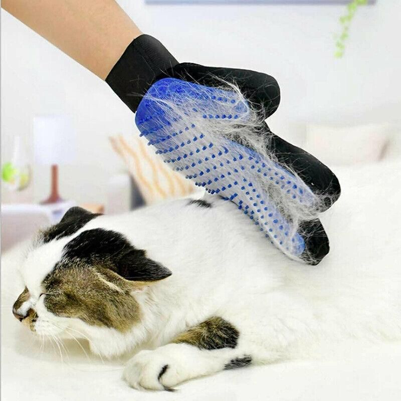 Pet Dog Cat Massage Hair Removal Grooming Comb Touch Cleaning Brush Magic Glove - Red Right Hand
