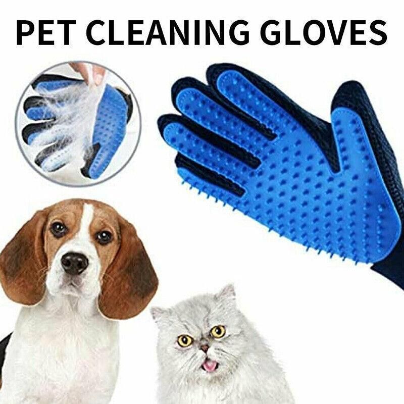 Pet Dog Cat Massage Hair Removal Grooming Comb Touch Cleaning Brush Magic Glove - Red Right Hand