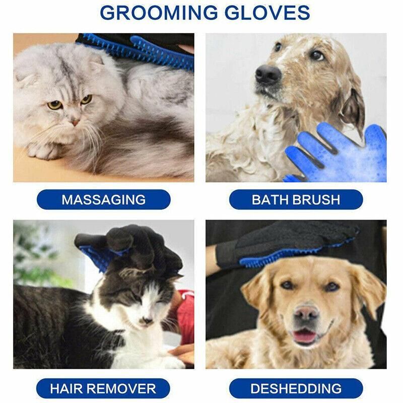 Pet Dog Cat Massage Hair Removal Grooming Comb Touch Cleaning Brush Magic Glove - Red Right Hand
