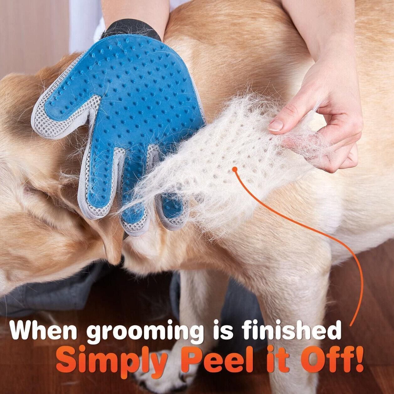 Pet Dog Cat Massage Hair Removal Grooming Comb Touch Cleaning Brush Magic Glove - Red Right Hand