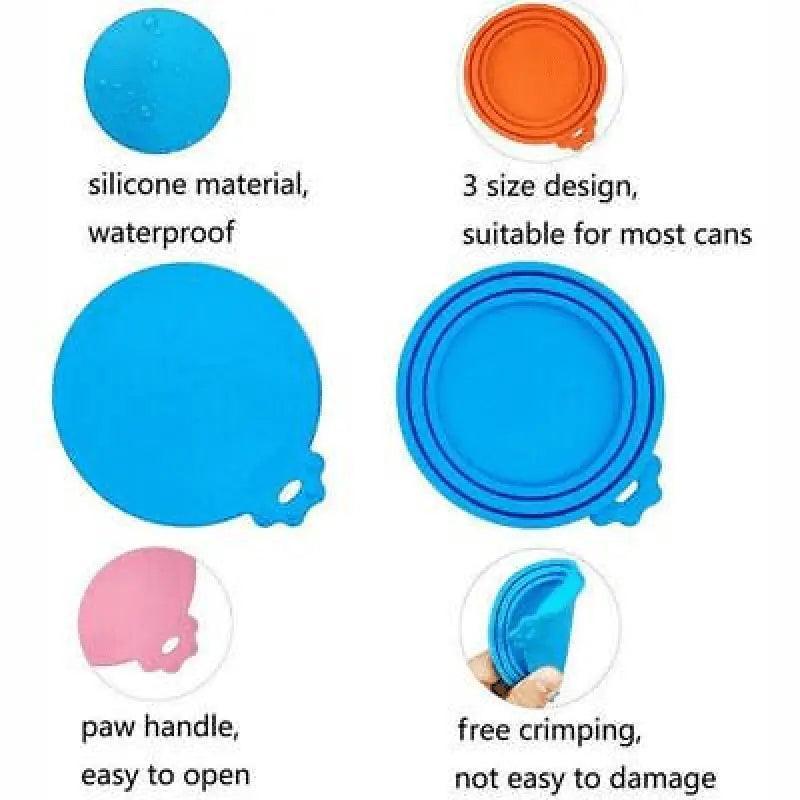 Yellow 1/2/3X Silicone Pet Food Can Cover Reusable Lid for Pet Food Storage - 1 PC