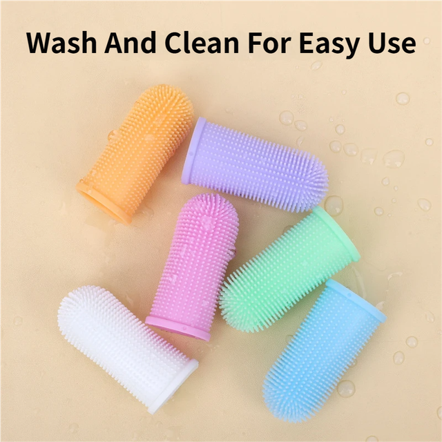 6 PCS Soft Silicone Pet Finger Toothbrush Set - 360° Gentle Dental Cleaning for Dogs / Cats' Plaque & Tartar Removal