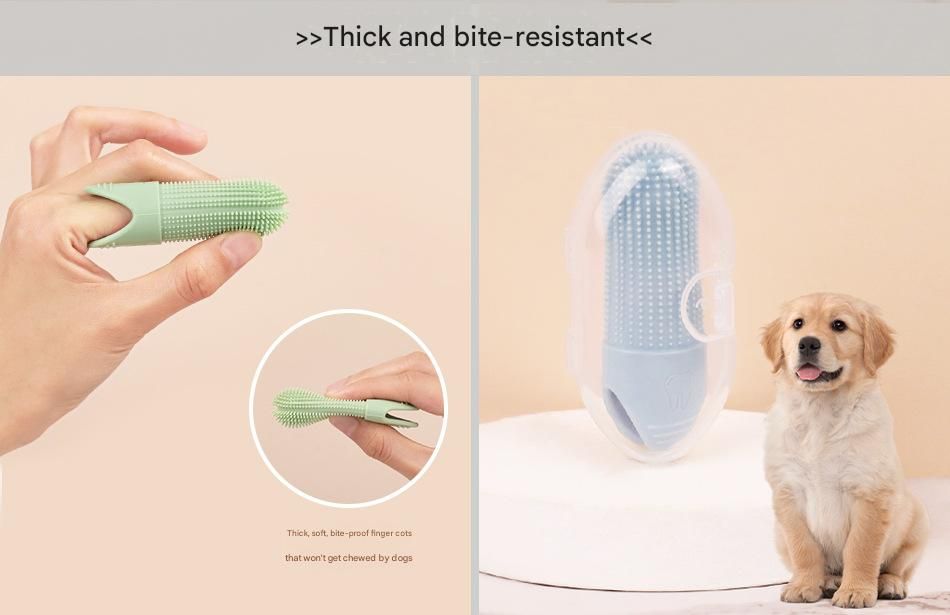Yellow Silicone Pet Finger Toothbrush for Cats and Dogs - Soft Dental Care Brush for Teeth Cleaning, Plaque Removal, and Oral Hygiene - Ideal for Small, Medium, and Large Breeds