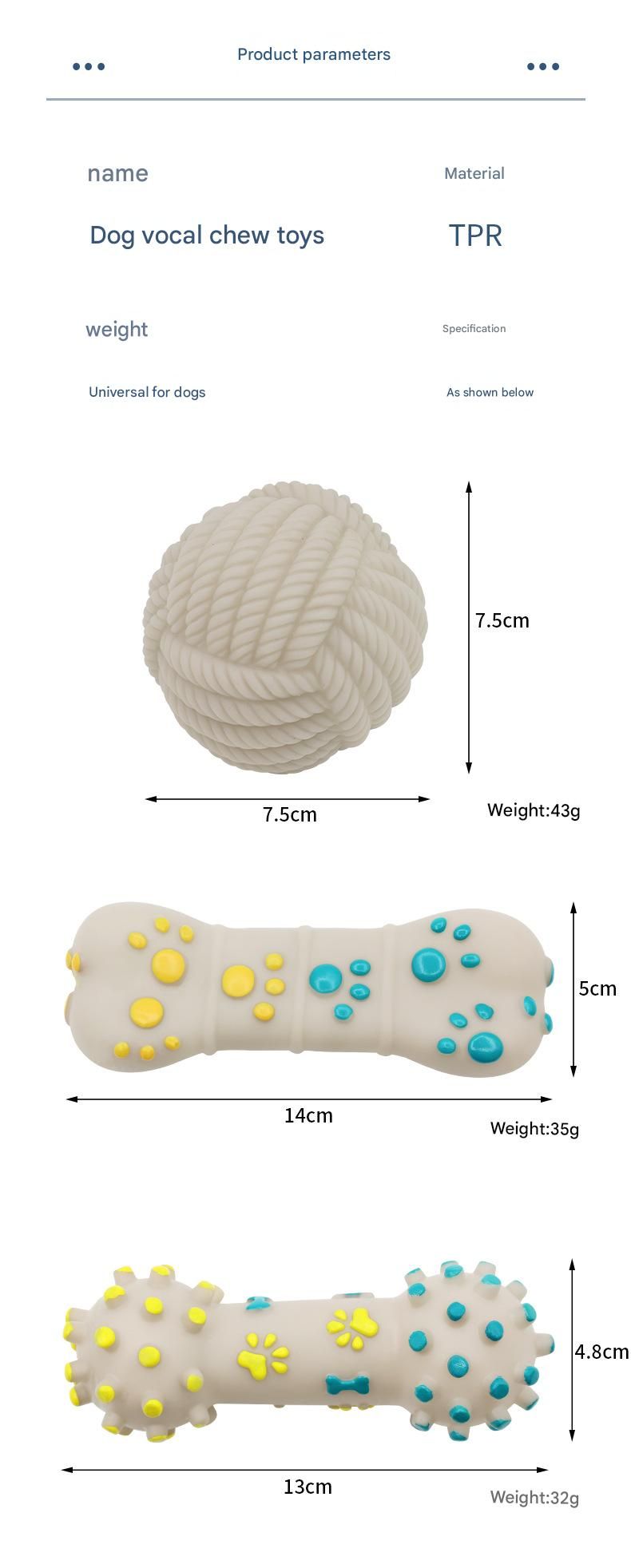 Yellow and Blue Squeaky Bone Durable TPR Dog Chew Toys Set -  for Teeth Cleaning - Non-Toxic, Bite-Resistant, Easy Clean - Interactive Play for Medium to Large Dogs